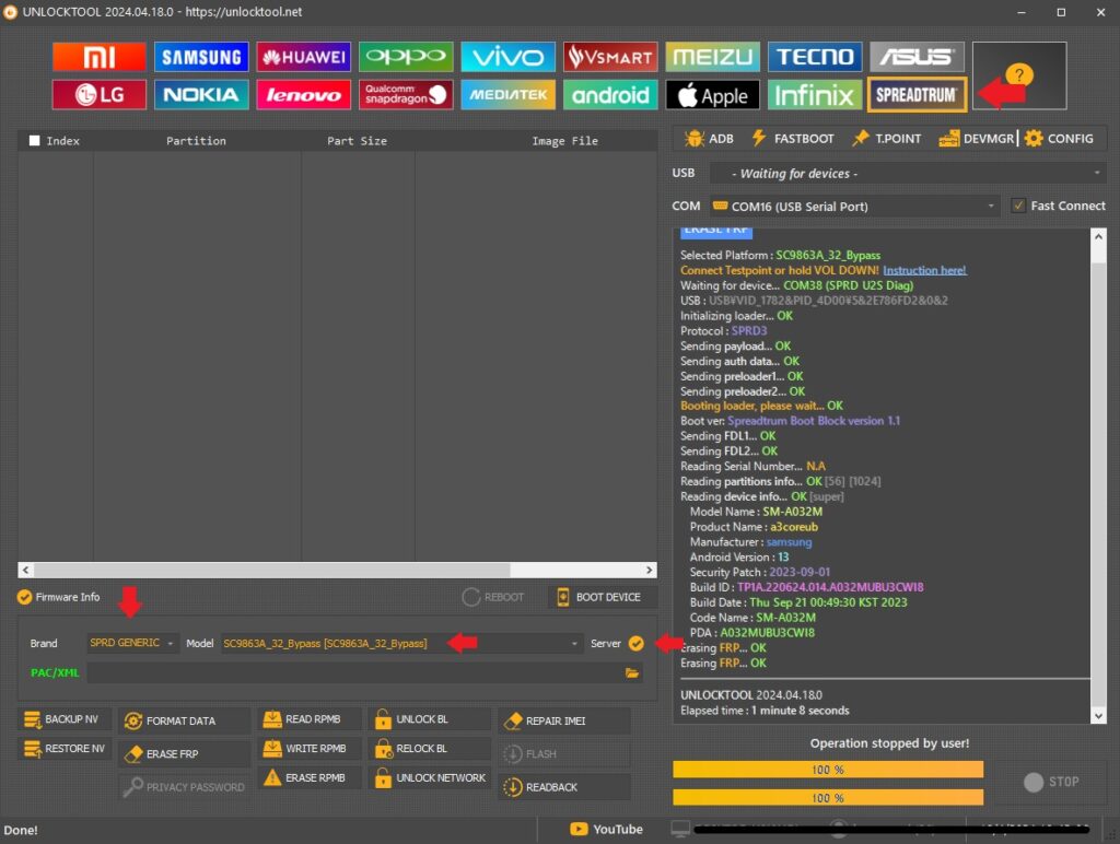 Frp Samsung A03 core con UnlockTool