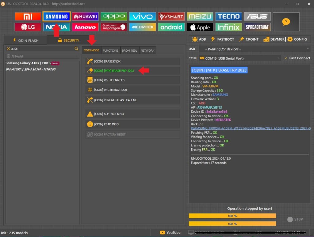 Frp unlocktool a10s