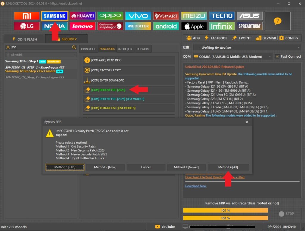frp j2 pro via unlocktool