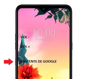 Boton asistente de google lg k50s