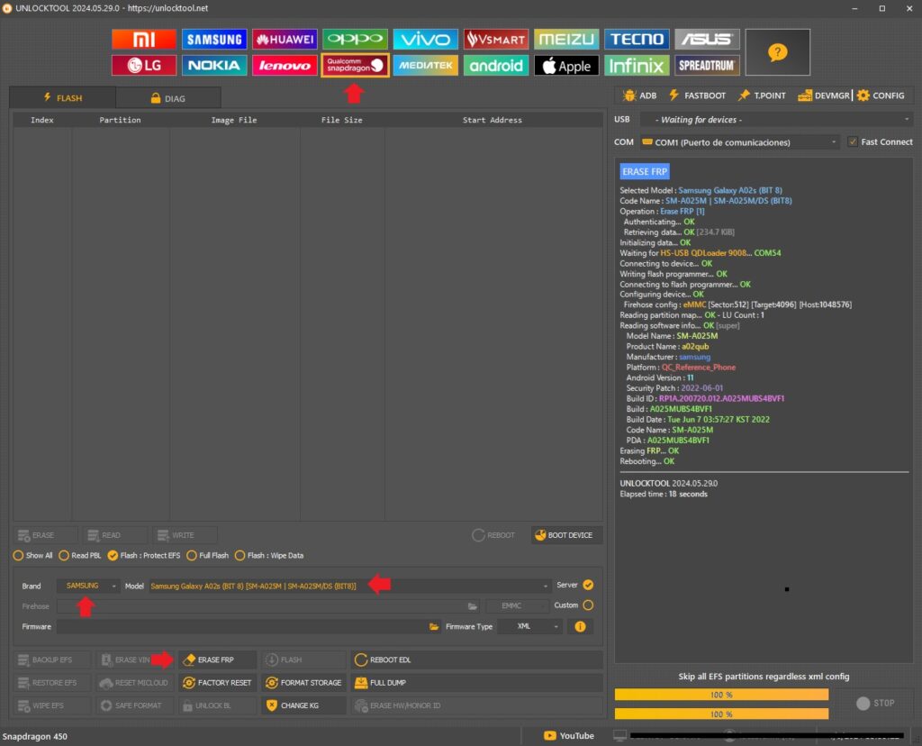 Frp A02S SM-A025M via unlocktool